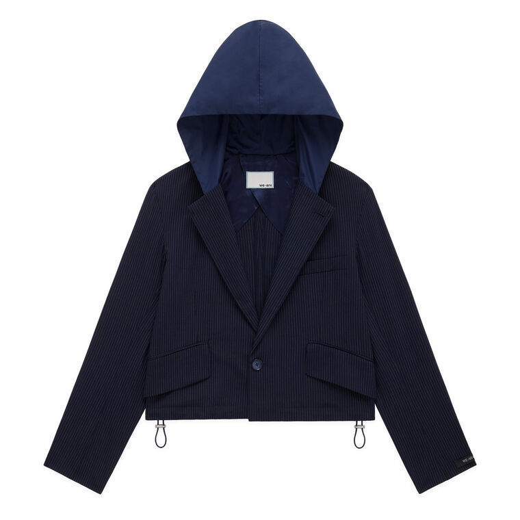 The Cropped Hooded Blazer image number null