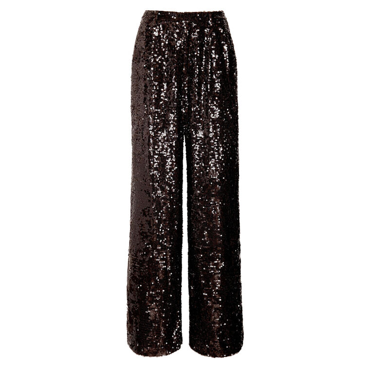 Sequin Relaxed Pleated Pant image number null