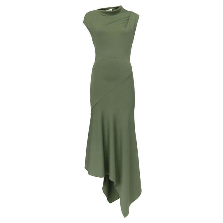 Asymmetric Jersey Midi Dress image number null