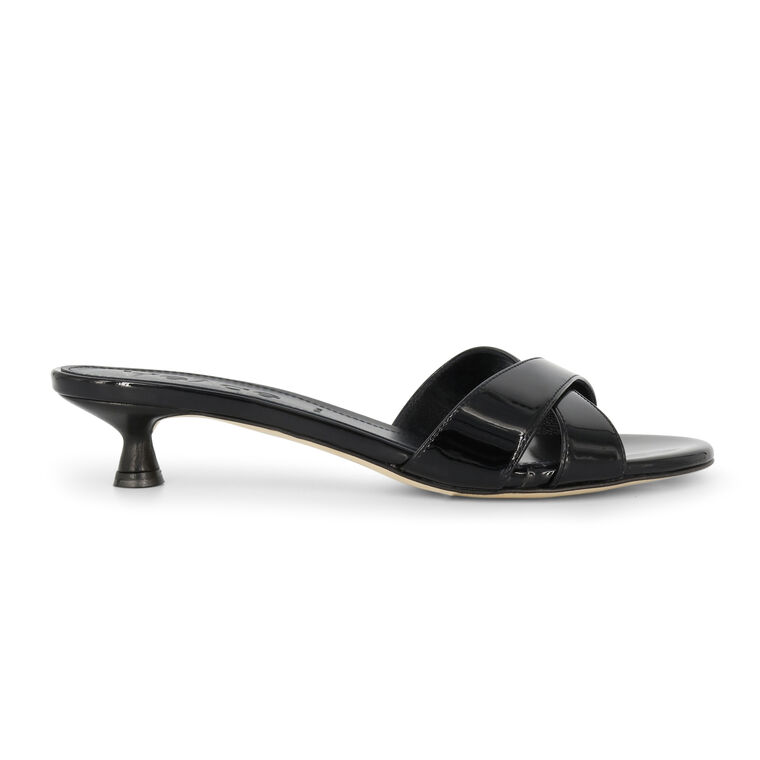 Stina Patent Leather Kitten Heel Mule image number null
