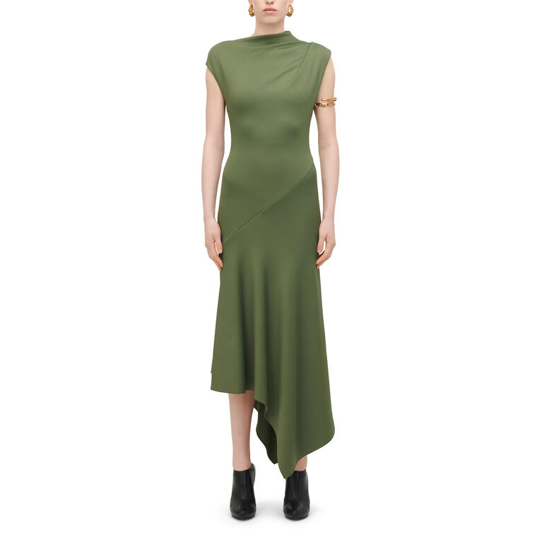 Asymmetric Jersey Midi Dress image number null