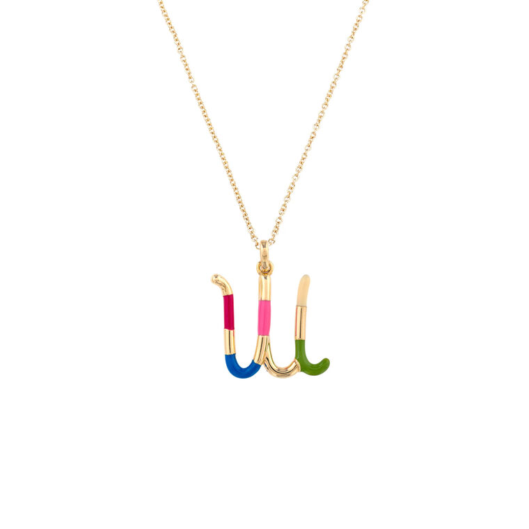 Letter W Charm Necklace image number null