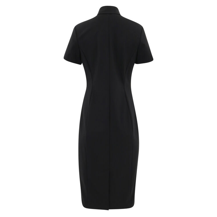 Slim Stretch Wool Knee-Length Polo Dress image number null