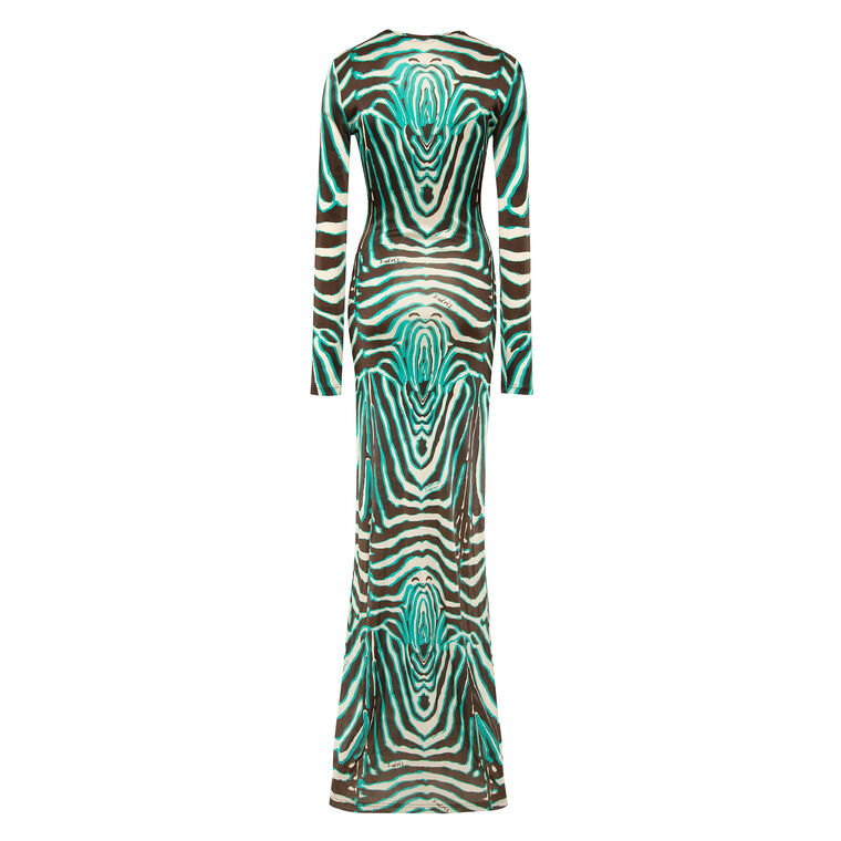 Magy Tie-Front Zebra Printed Maxi Dress image number null